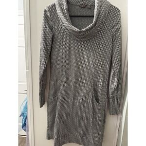 Merrell Women's Indira Comfy Cowl Dress Small White Black  With‎ Pocket